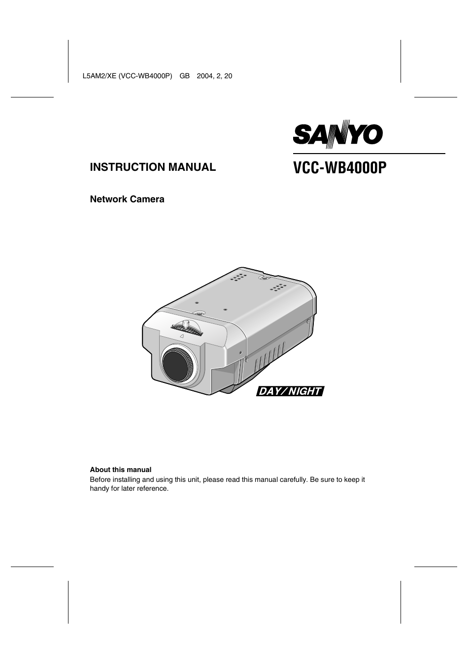 Sanyo VCC-WB4000P User Manual | 78 pages