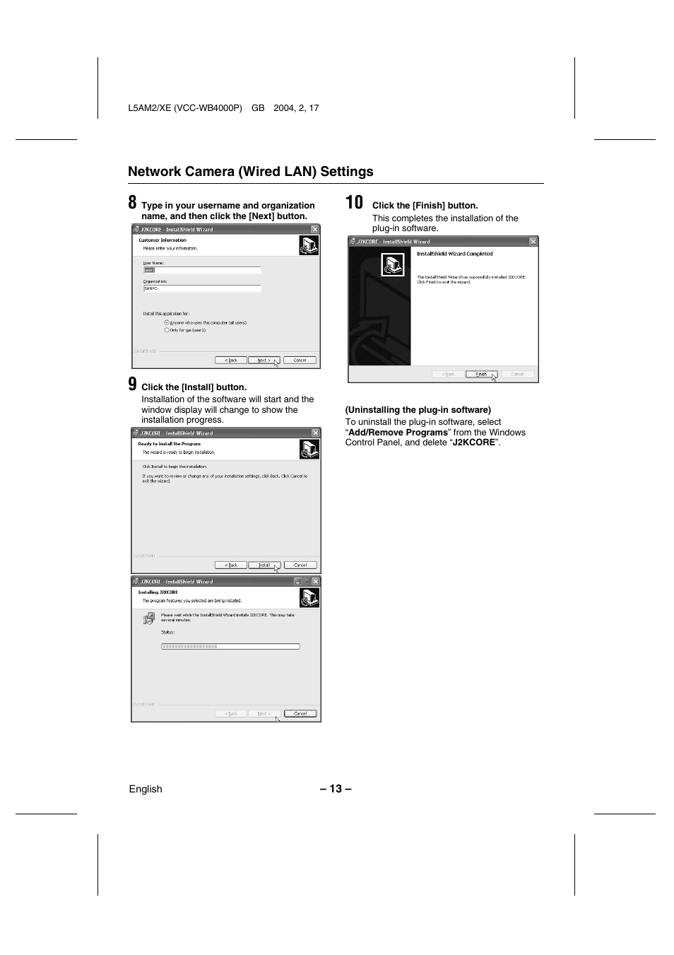 Sanyo VCC-WB4000P User Manual | Page 14 / 78