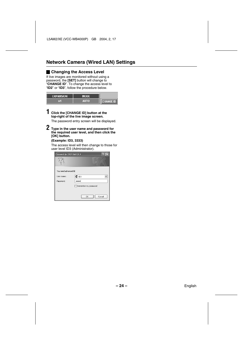 Sanyo VCC-WB4000P User Manual | Page 25 / 78