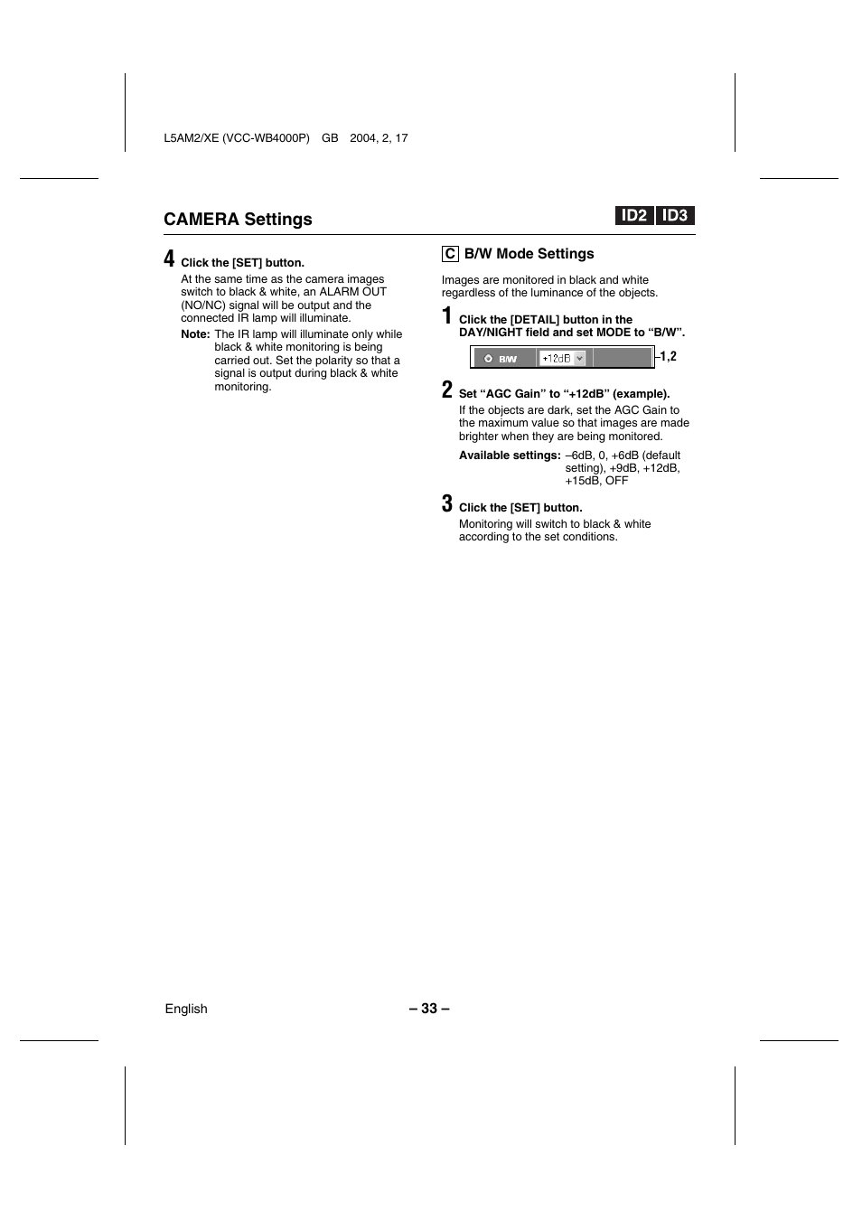 Sanyo VCC-WB4000P User Manual | Page 34 / 78