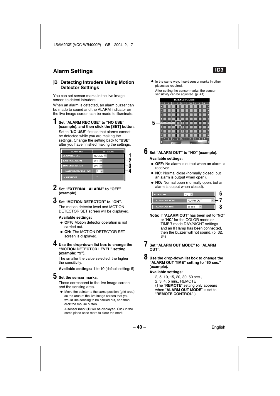 Sanyo VCC-WB4000P User Manual | Page 41 / 78