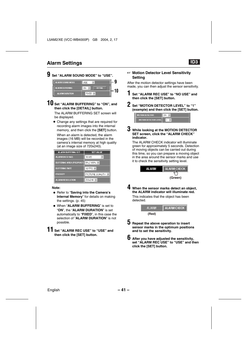 Sanyo VCC-WB4000P User Manual | Page 42 / 78