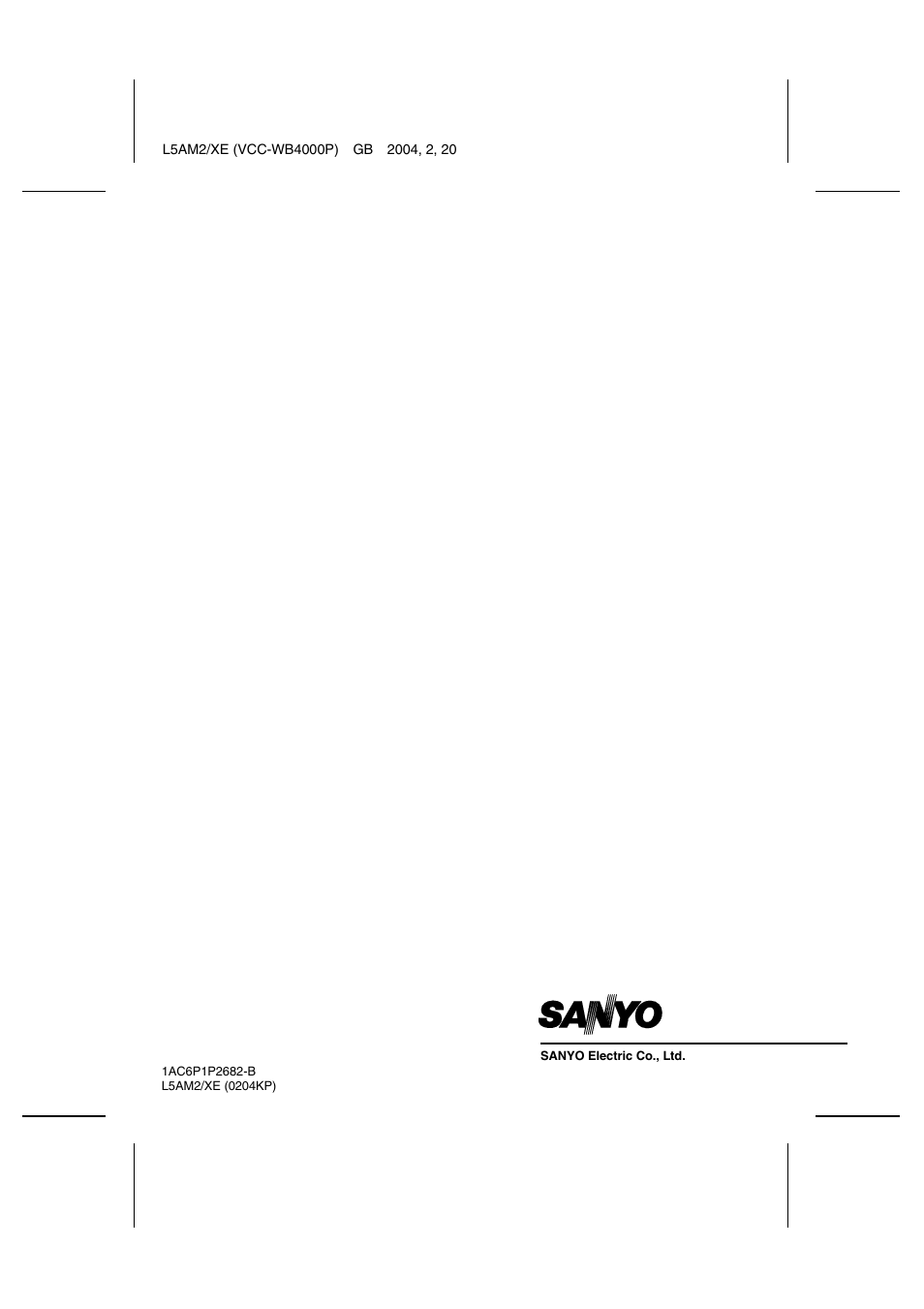 Sanyo VCC-WB4000P User Manual | Page 78 / 78