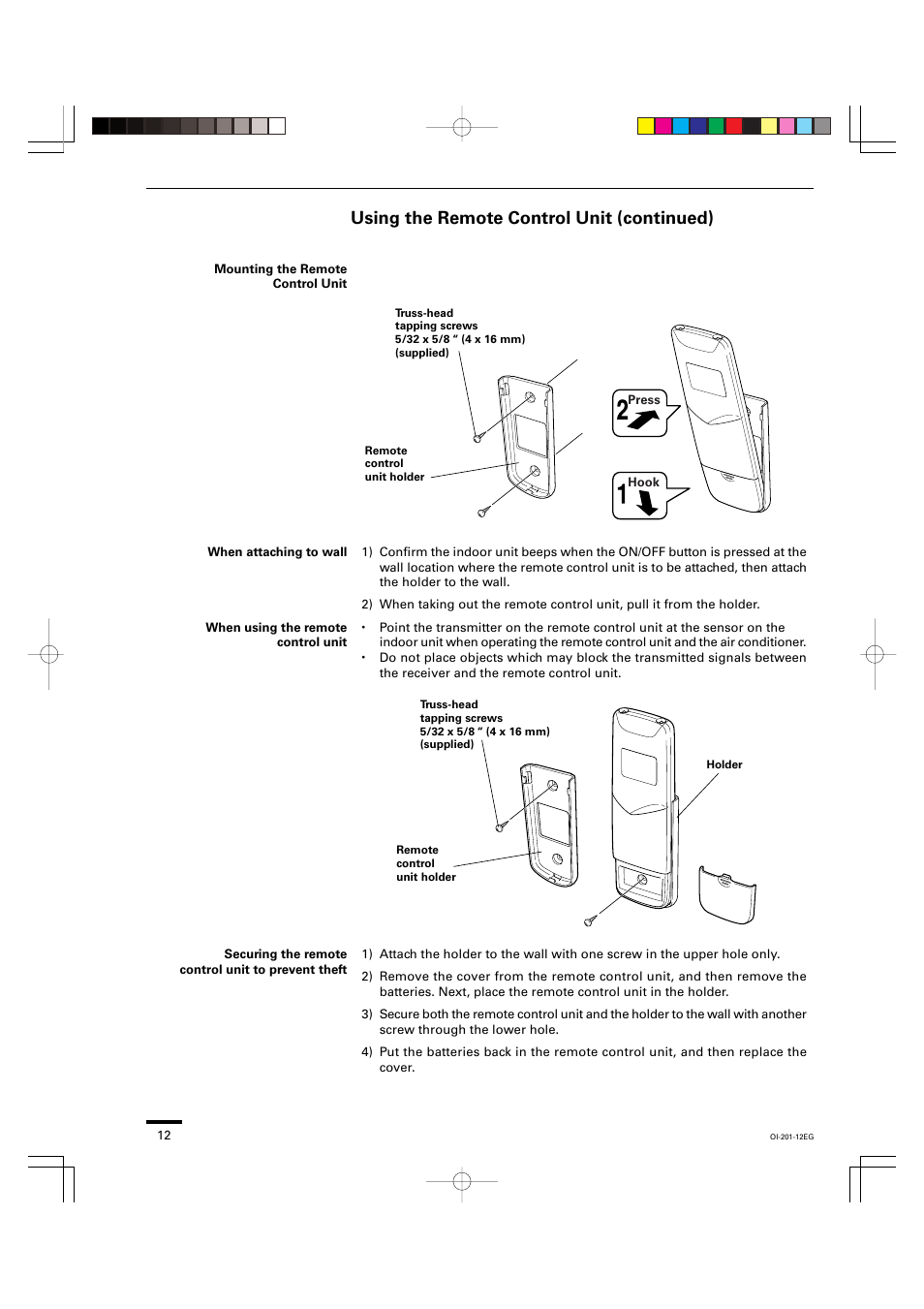 Using the remote control unit (continued) | Sanyo XS4232 User Manual | Page 12 / 24