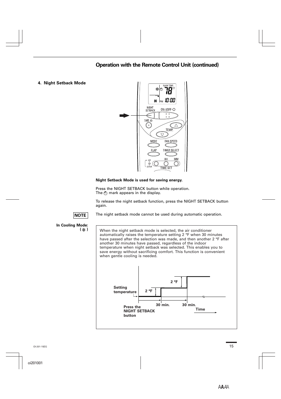 Operation with the remote control unit (continued), A a a aa a | Sanyo XS4232 User Manual | Page 15 / 24