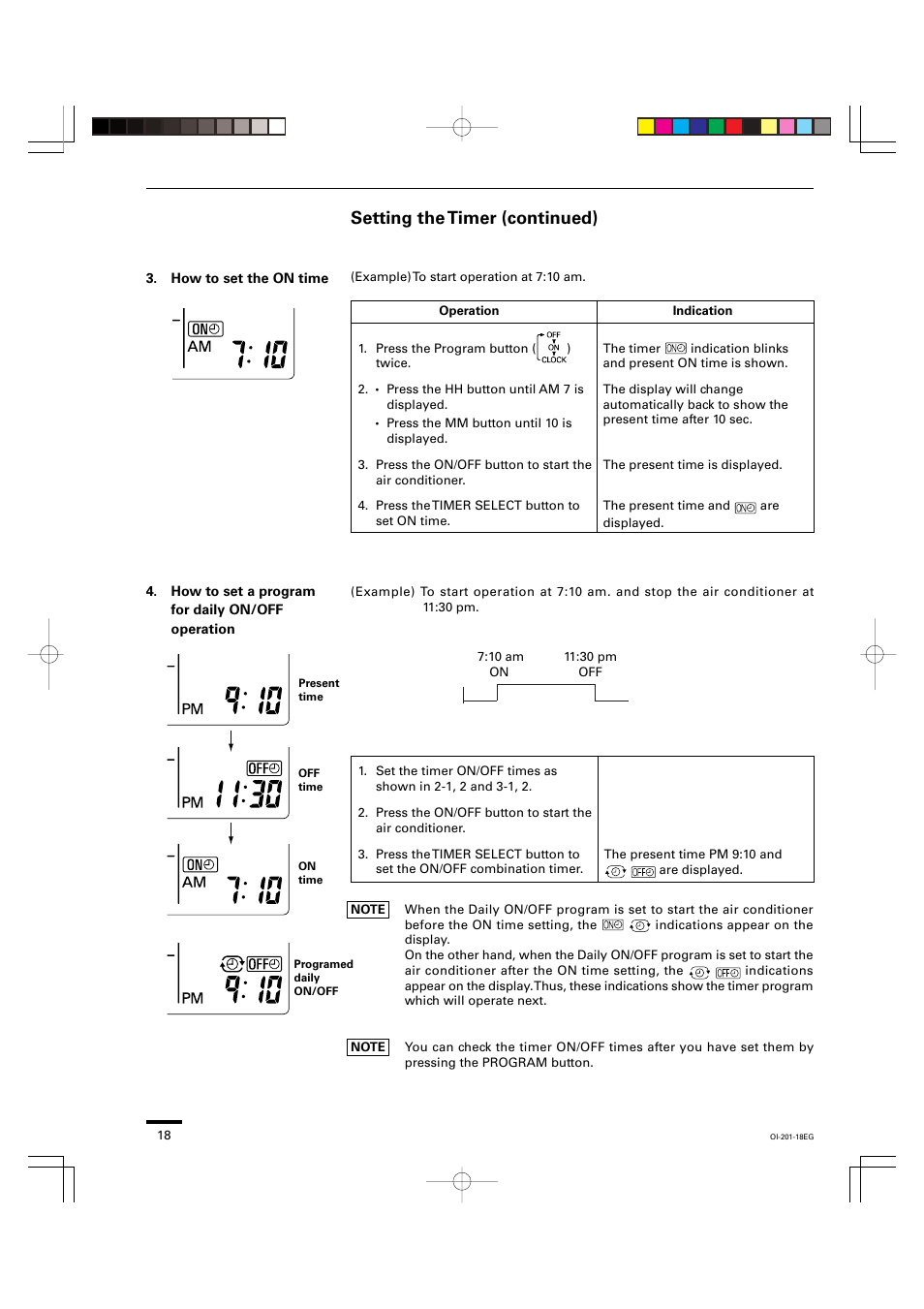 Setting the timer (continued) | Sanyo XS4232 User Manual | Page 18 / 24