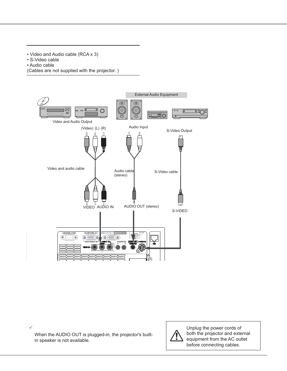 Connecting to video equipment, Installation connecting to video equipment | Sanyo PLC-WXU300K User Manual | Page 15 / 82