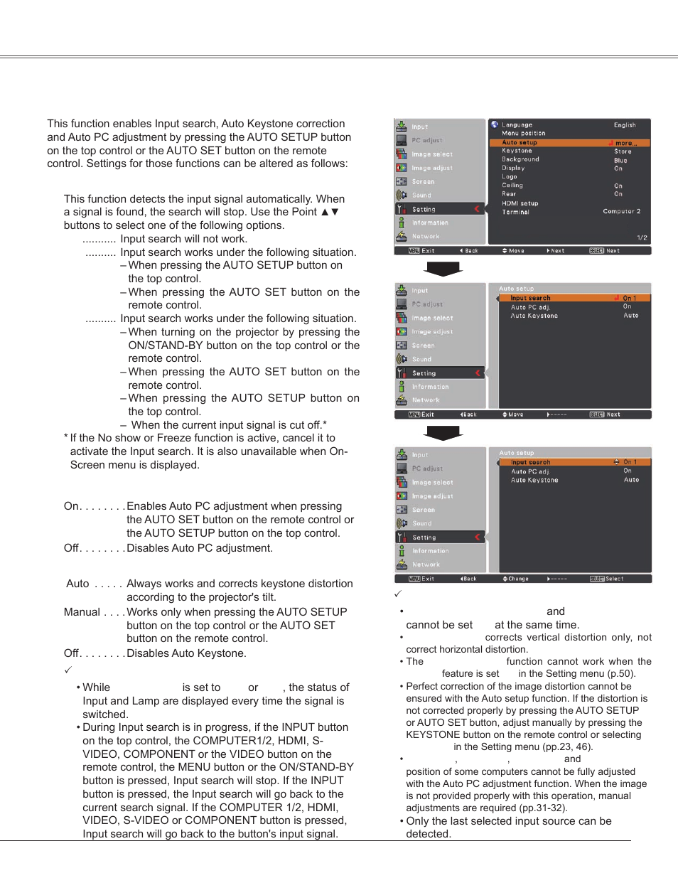 Setting | Sanyo PLC-WXU300K User Manual | Page 45 / 82