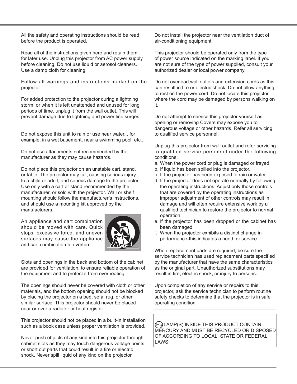 Safety instructions, 5safety instructions | Sanyo PLC-WXU300K User Manual | Page 5 / 82