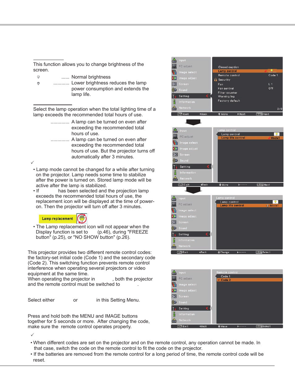Setting | Sanyo PLC-WXU300K User Manual | Page 55 / 82