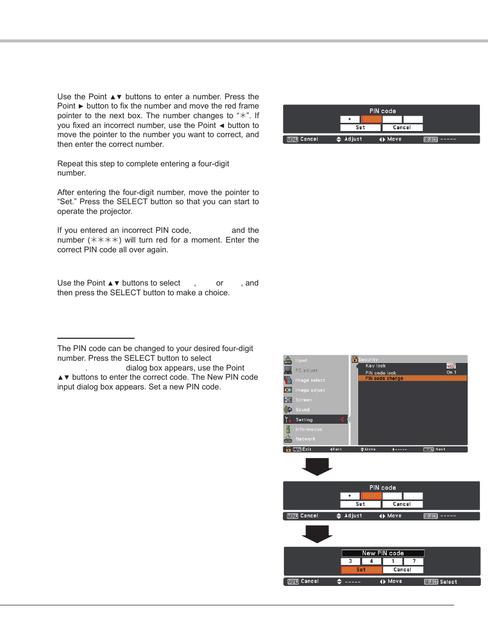 Setting | Sanyo PLC-WXU300K User Manual | Page 57 / 82