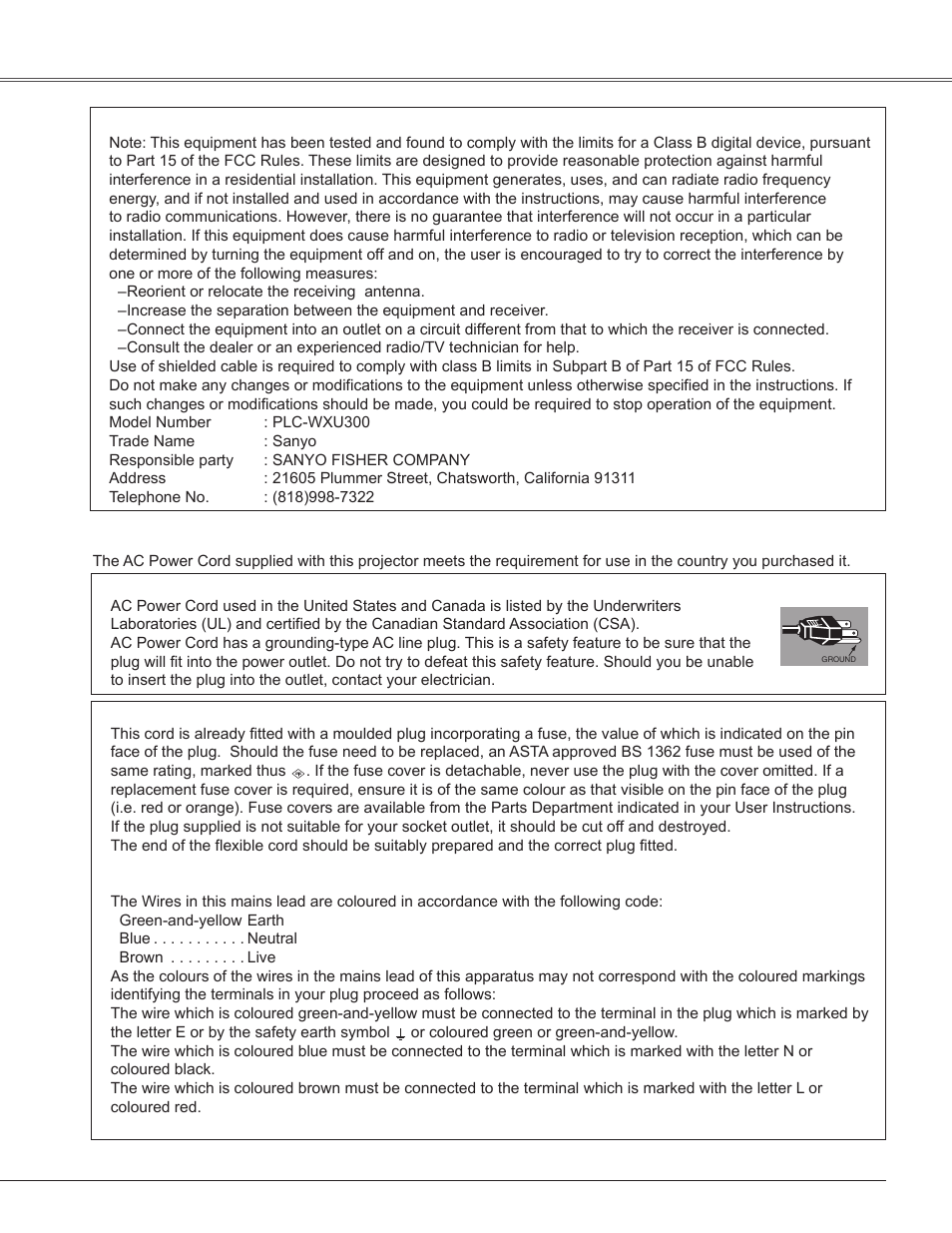 Compliance, Safety instructions | Sanyo PLC-WXU300K User Manual | Page 7 / 82