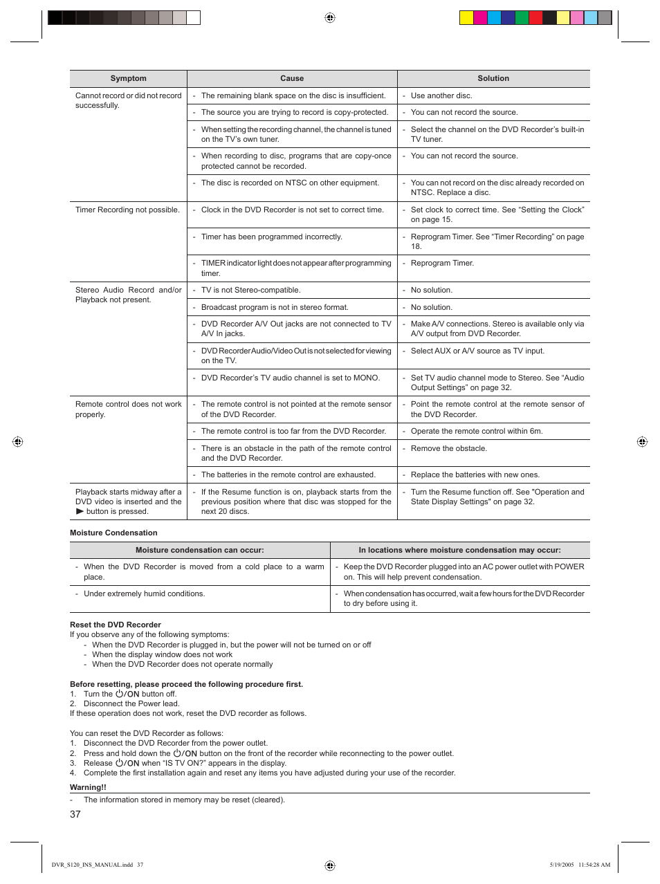 Sanyo DVR-S120 User Manual | Page 38 / 40