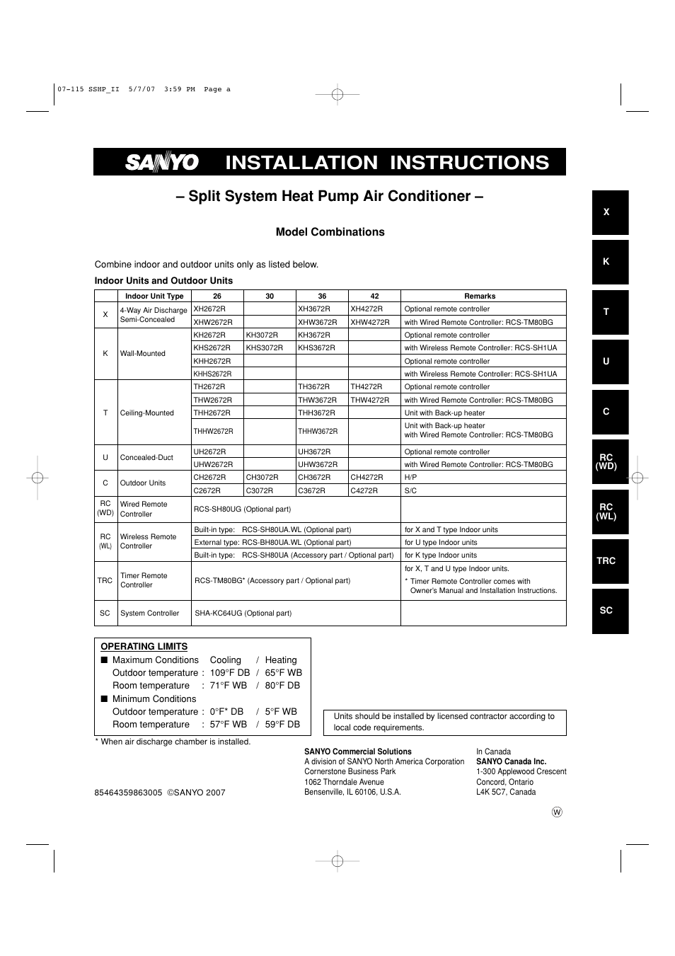 Sanyo C4272R S/C User Manual | 111 pages