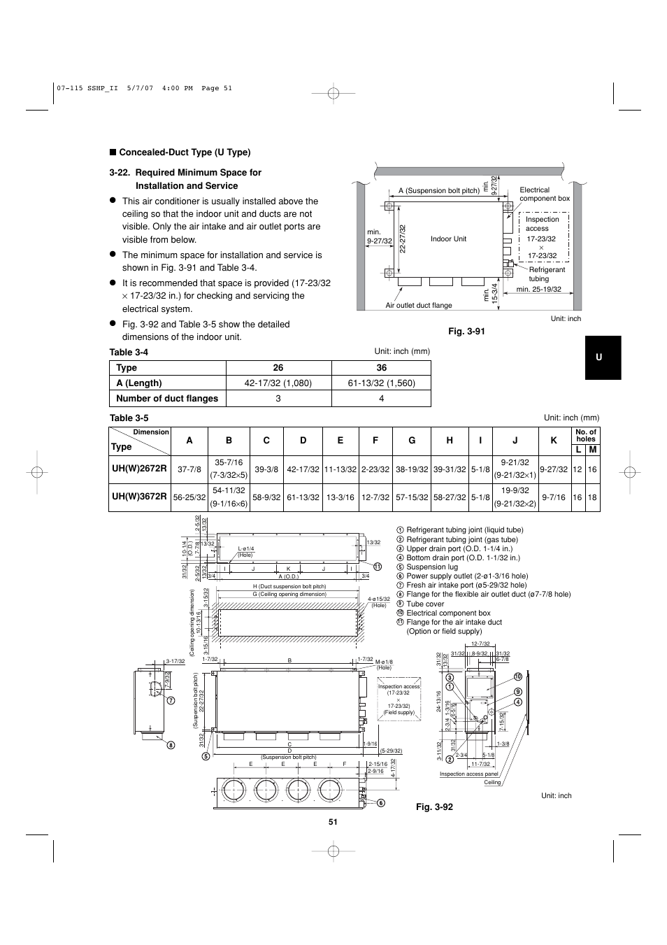 Uh(w)2672r, Uh(w)3672r, Table 3-5 | Type | Sanyo C4272R S/C User Manual | Page 51 / 111