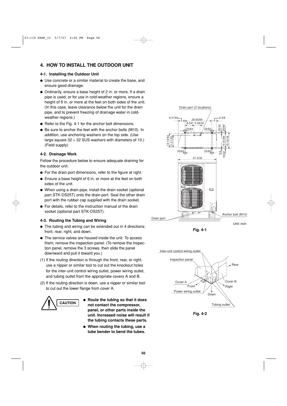 How to install the outdoor unit | Sanyo C4272R S/C User Manual | Page 56 / 111