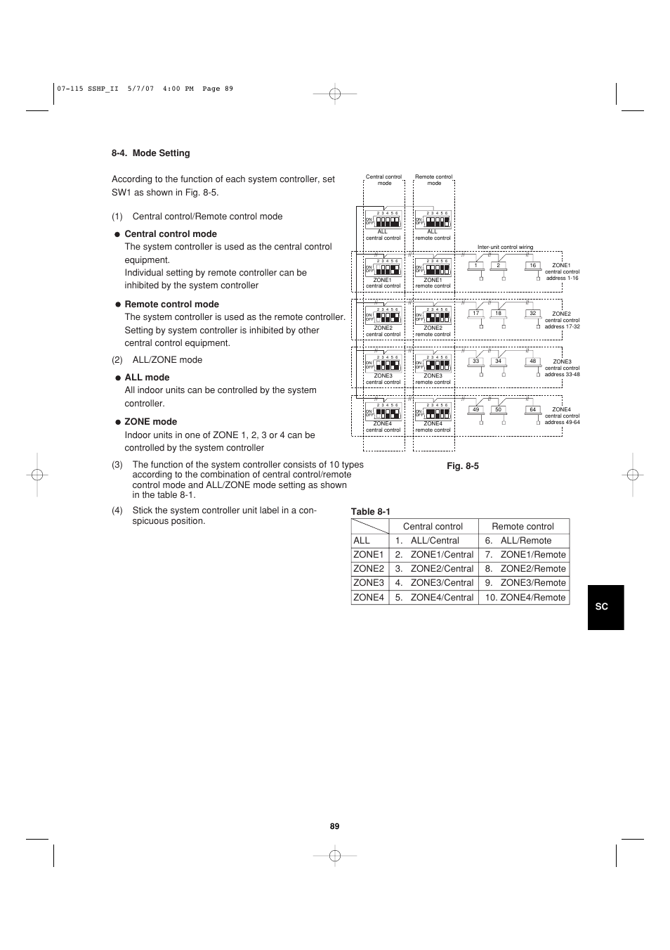 Fig. 8-5 sc | Sanyo C4272R S/C User Manual | Page 89 / 111