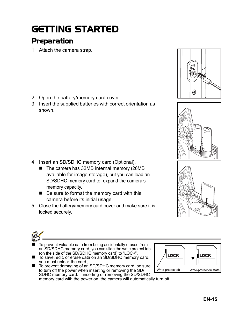 Getting started, Preparation | Sanyo VPC-S885 User Manual | Page 16 / 45