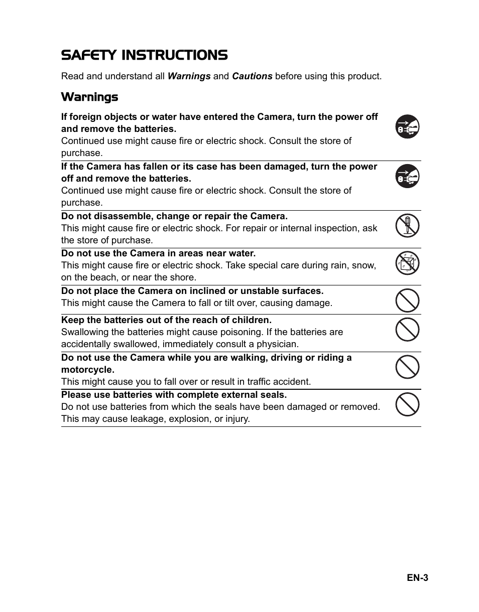 Safety instructions | Sanyo VPC-S885 User Manual | Page 4 / 45