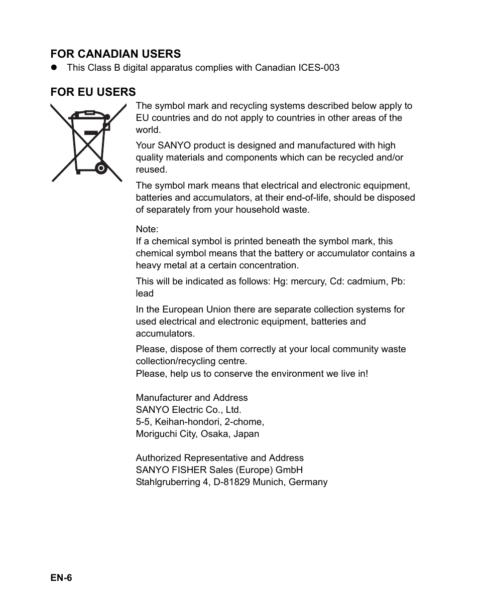 Sanyo VPC-S885 User Manual | Page 7 / 45