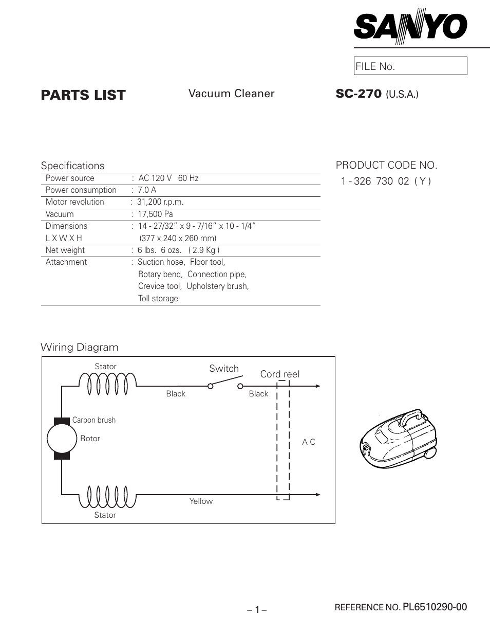 Sanyo SC-270 User Manual | 4 pages