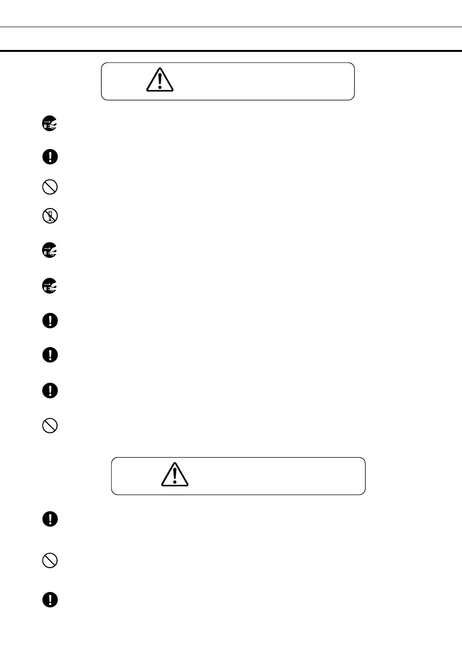 Warning, Caution, Precautions for safe operation | Sanyo MBR-704G User Manual | Page 5 / 24