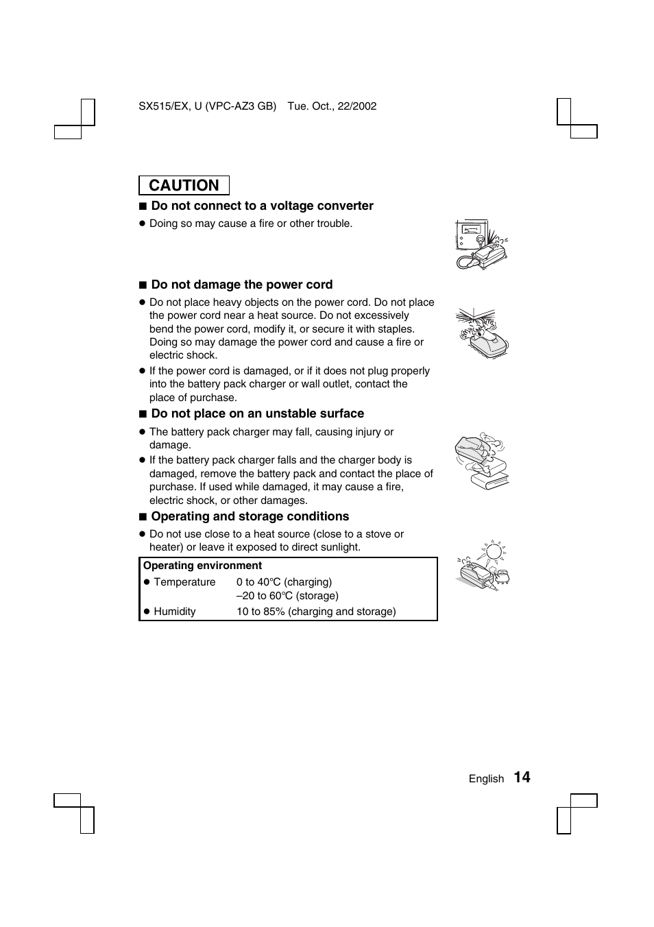 Caution | Sanyo VPC-AZ3 EX User Manual | Page 17 / 207