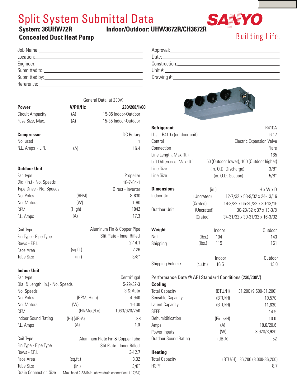 Sanyo 36UHW72R User Manual | 2 pages
