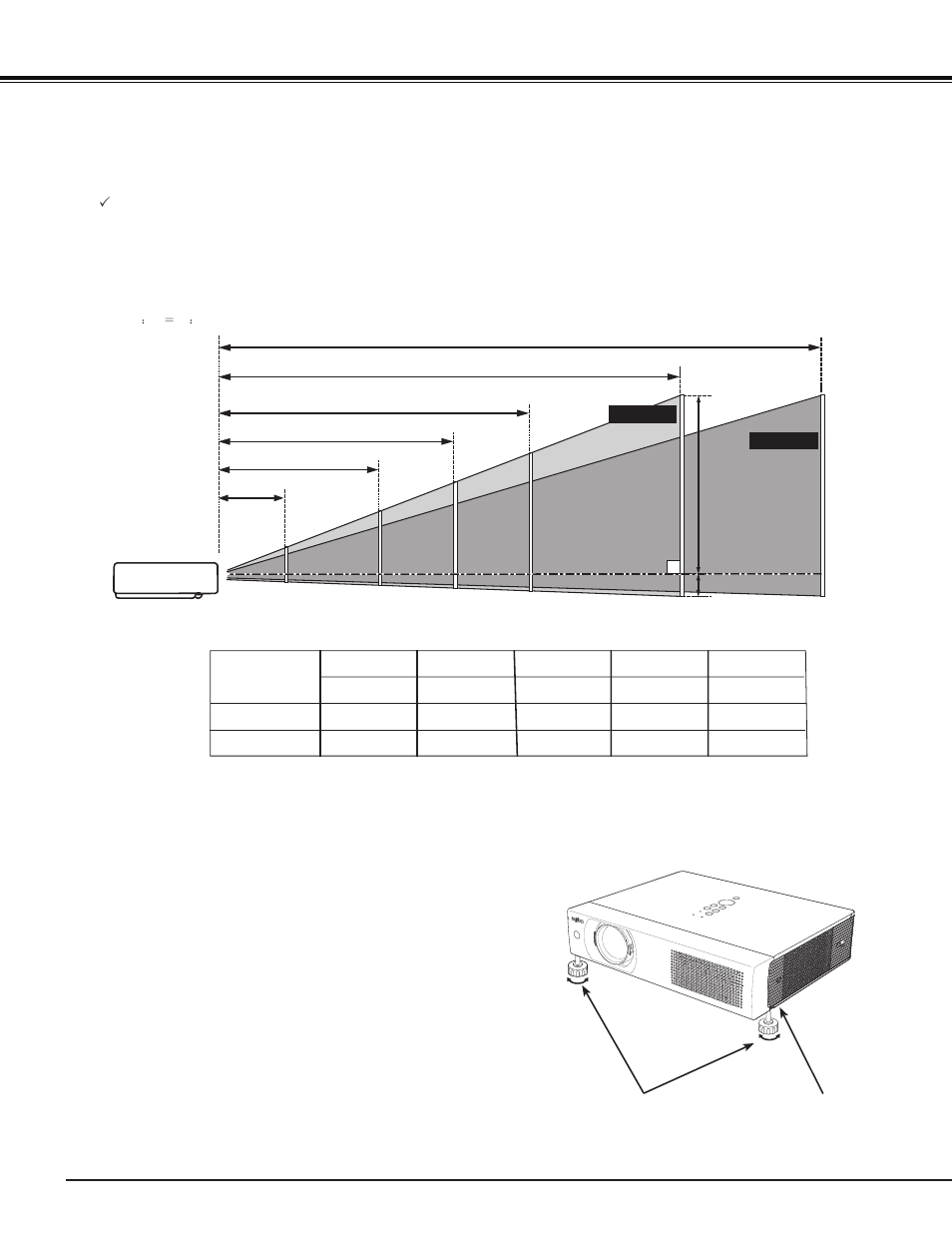 Installation, Positioning the projector, Adjustable feet | Adjustable feet positioning the projector | Sanyo PJ LINK PLC-XU106 User Manual | Page 14 / 79