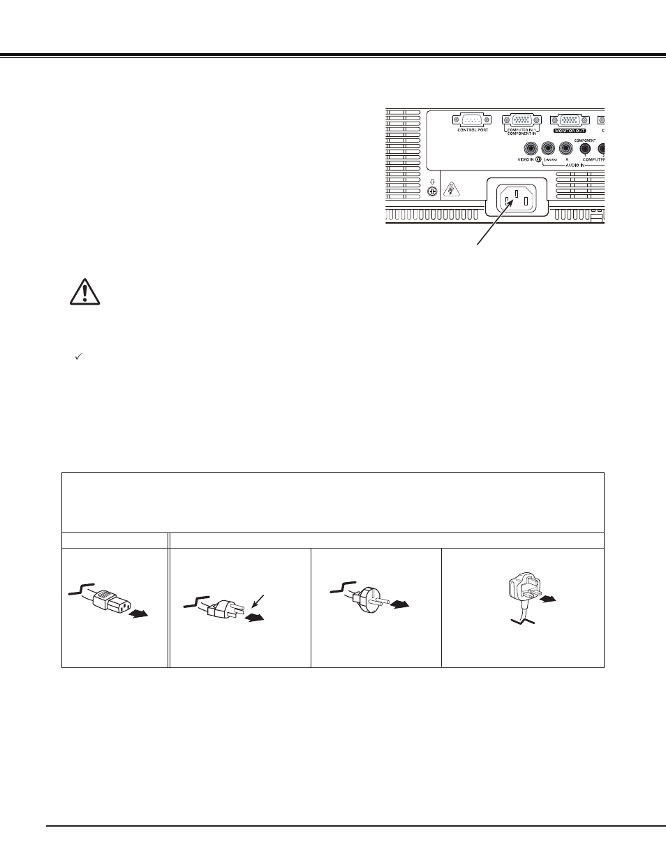 Connecting the ac power cord, Installation connecting the ac power cord | Sanyo PJ LINK PLC-XU106 User Manual | Page 18 / 79