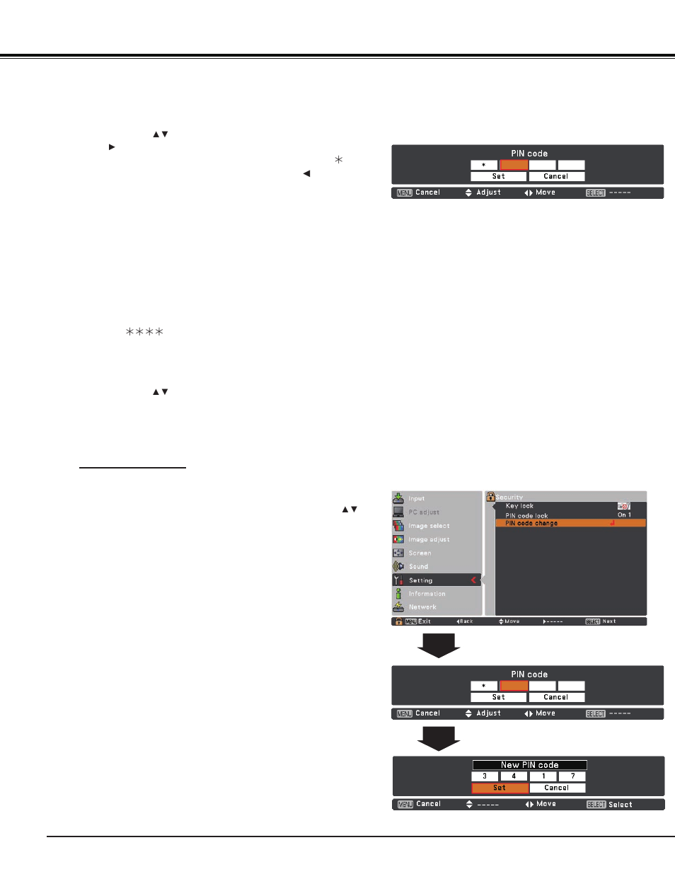 Setting | Sanyo PJ LINK PLC-XU106 User Manual | Page 56 / 79