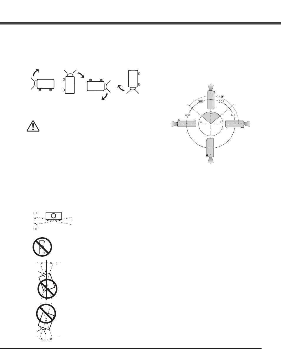 Installing the projector in proper directions, Safety instructions, Positioning precautions | Sanyo PJ LINK PLC-XU106 User Manual | Page 7 / 79