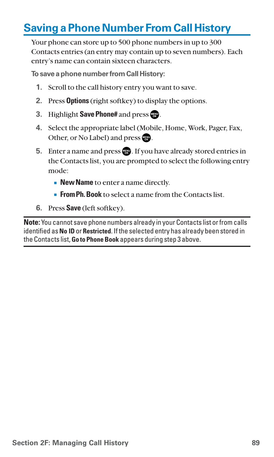 Saving a phone number from call history | Sanyo SCP-7400 User Manual | Page 102 / 293