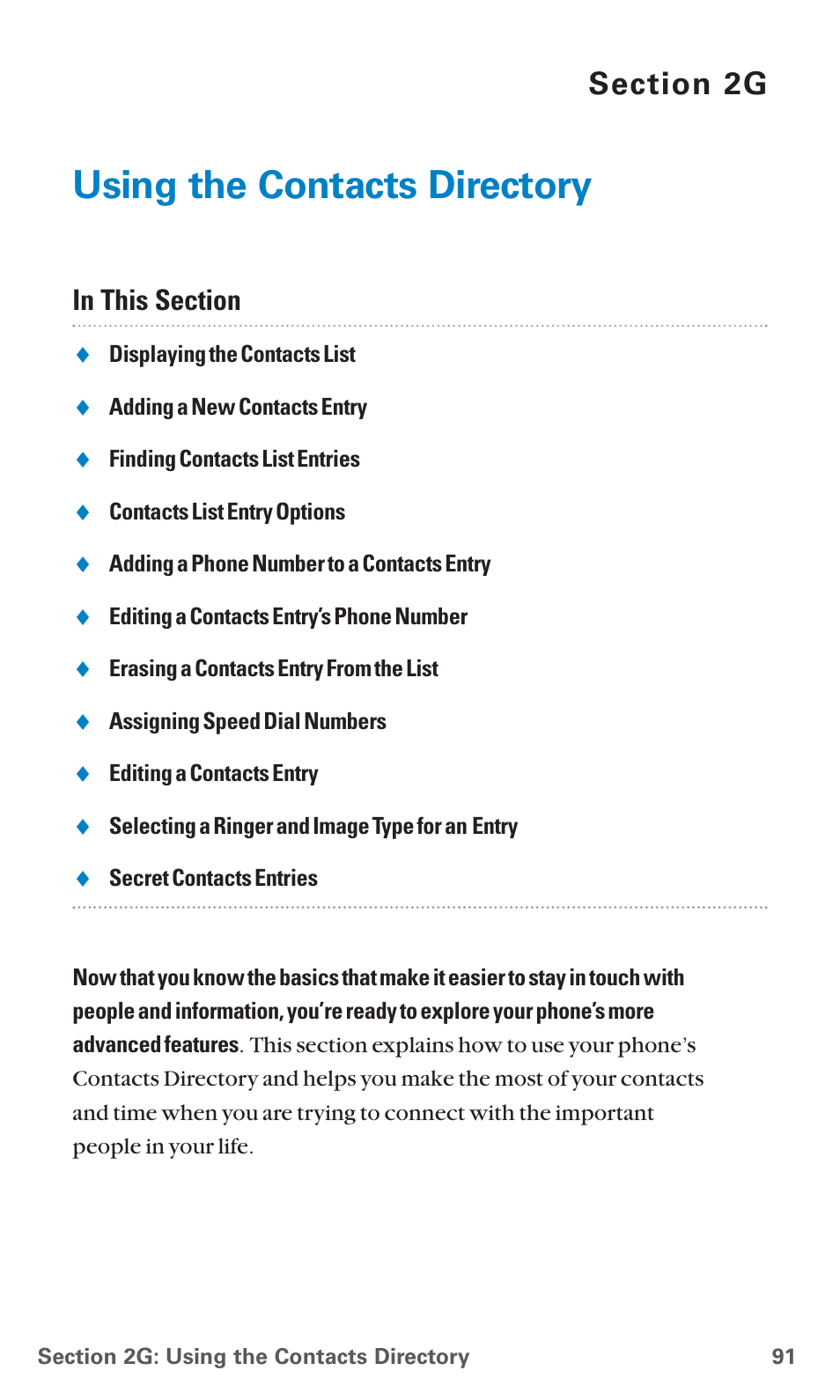 2g. using the contacts directory, Using the contacts directory | Sanyo SCP-7400 User Manual | Page 104 / 293