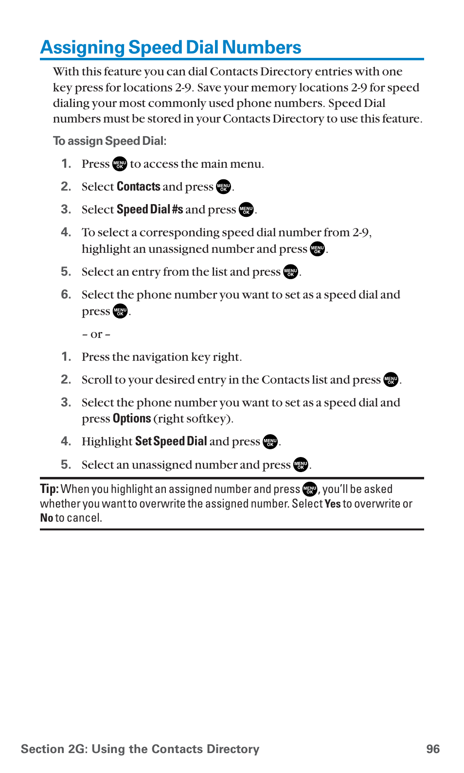 Assigning speed dial numbers | Sanyo SCP-7400 User Manual | Page 109 / 293