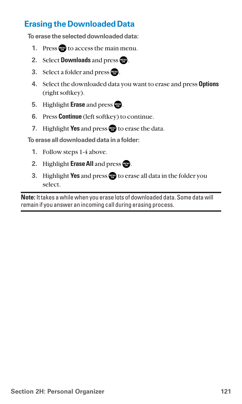 Erasing the downloaded data | Sanyo SCP-7400 User Manual | Page 134 / 293