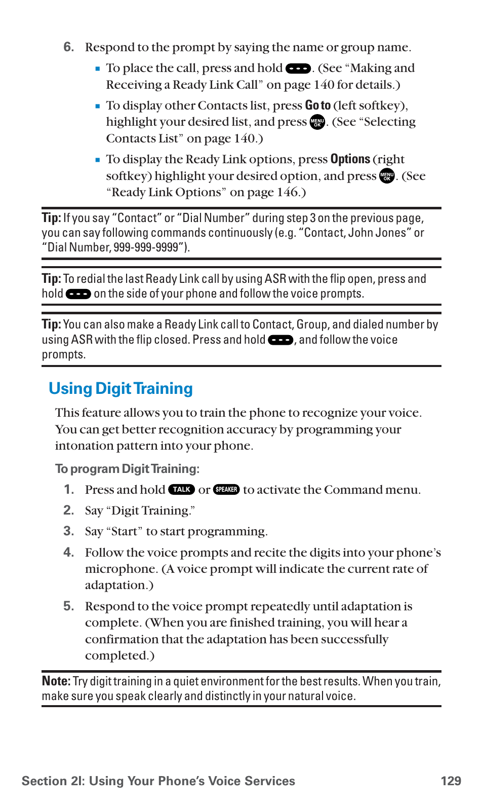 Using digit training | Sanyo SCP-7400 User Manual | Page 142 / 293