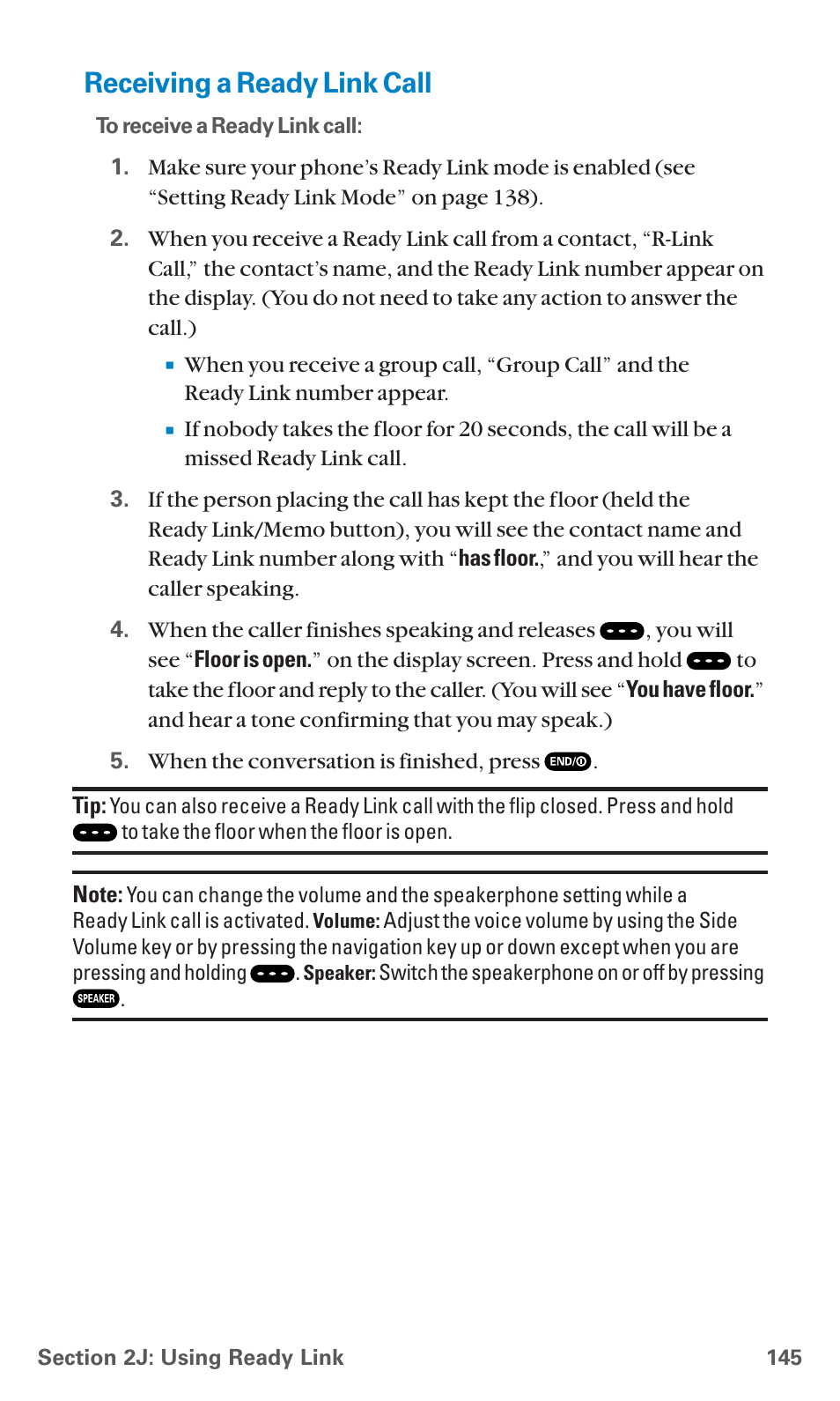 Receiving a ready link call | Sanyo SCP-7400 User Manual | Page 158 / 293