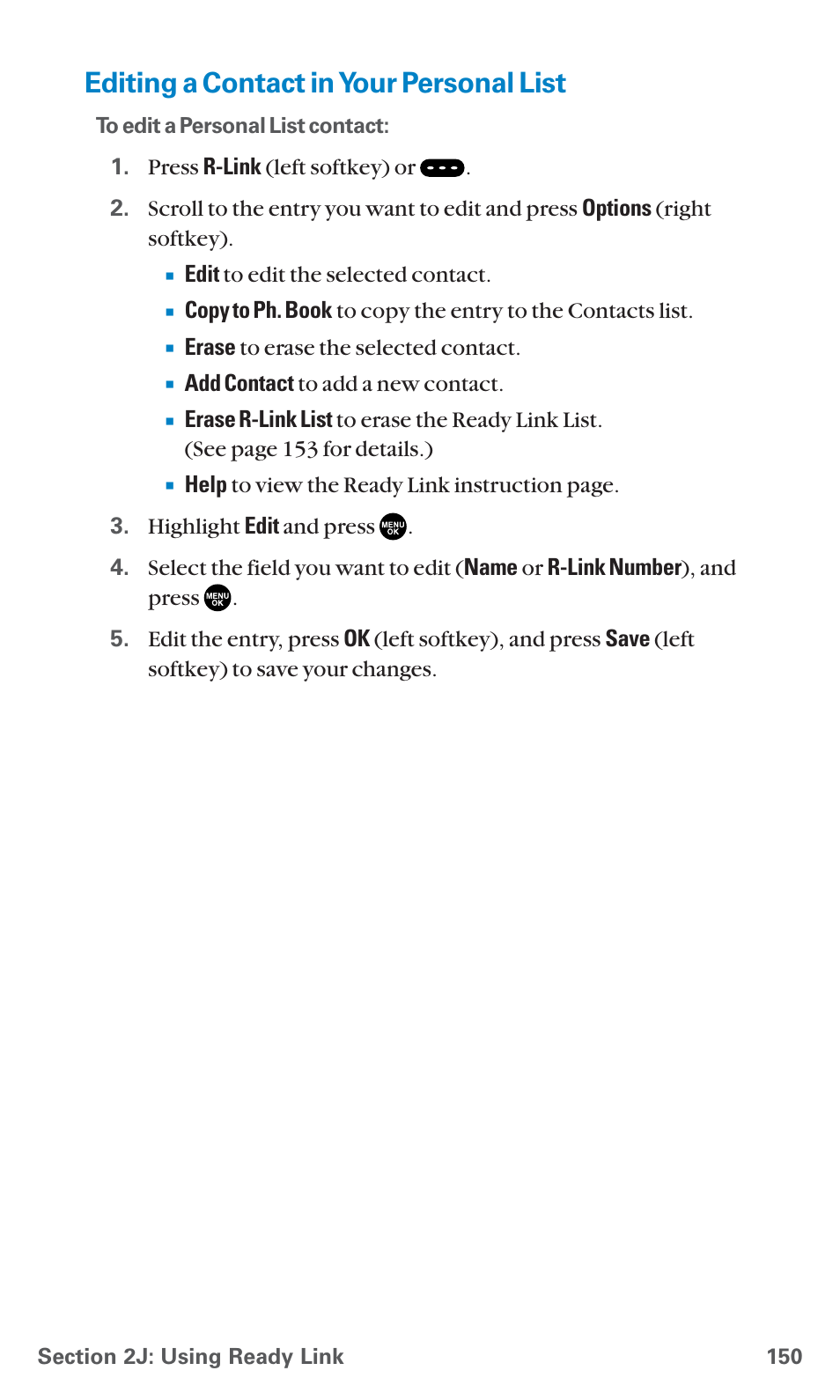 Editing a contact in your personal list | Sanyo SCP-7400 User Manual | Page 163 / 293