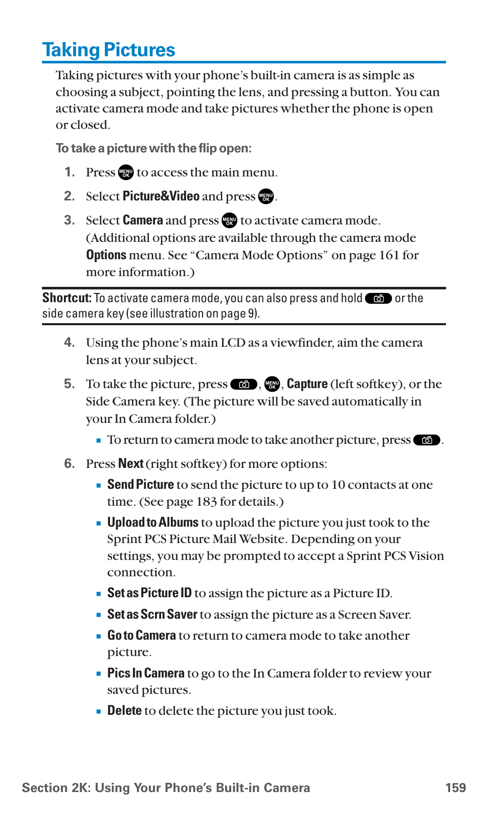 Taking pictures | Sanyo SCP-7400 User Manual | Page 172 / 293