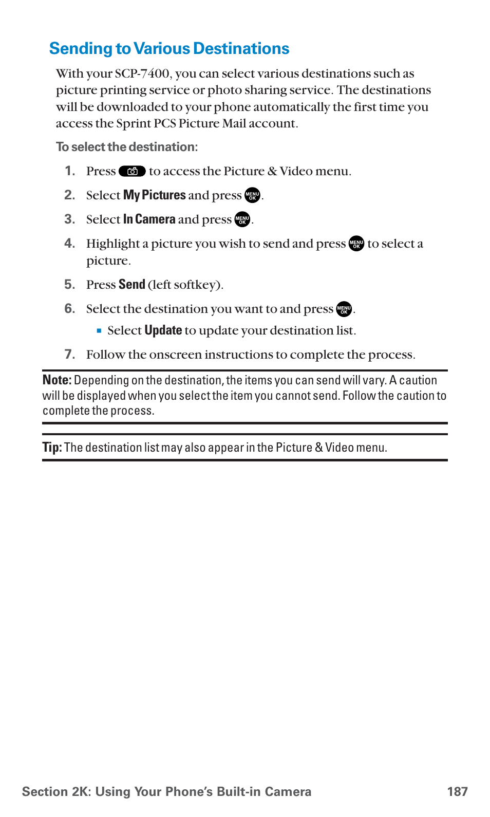 Sending to various destinations | Sanyo SCP-7400 User Manual | Page 200 / 293