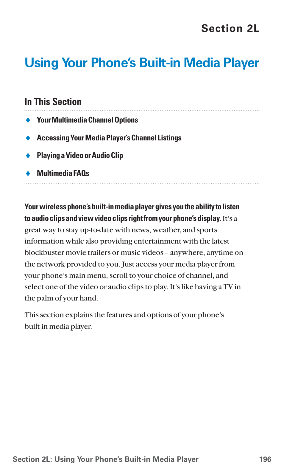 2l. using your phone’s built-in media player, Using your phone’s built-in media player | Sanyo SCP-7400 User Manual | Page 209 / 293