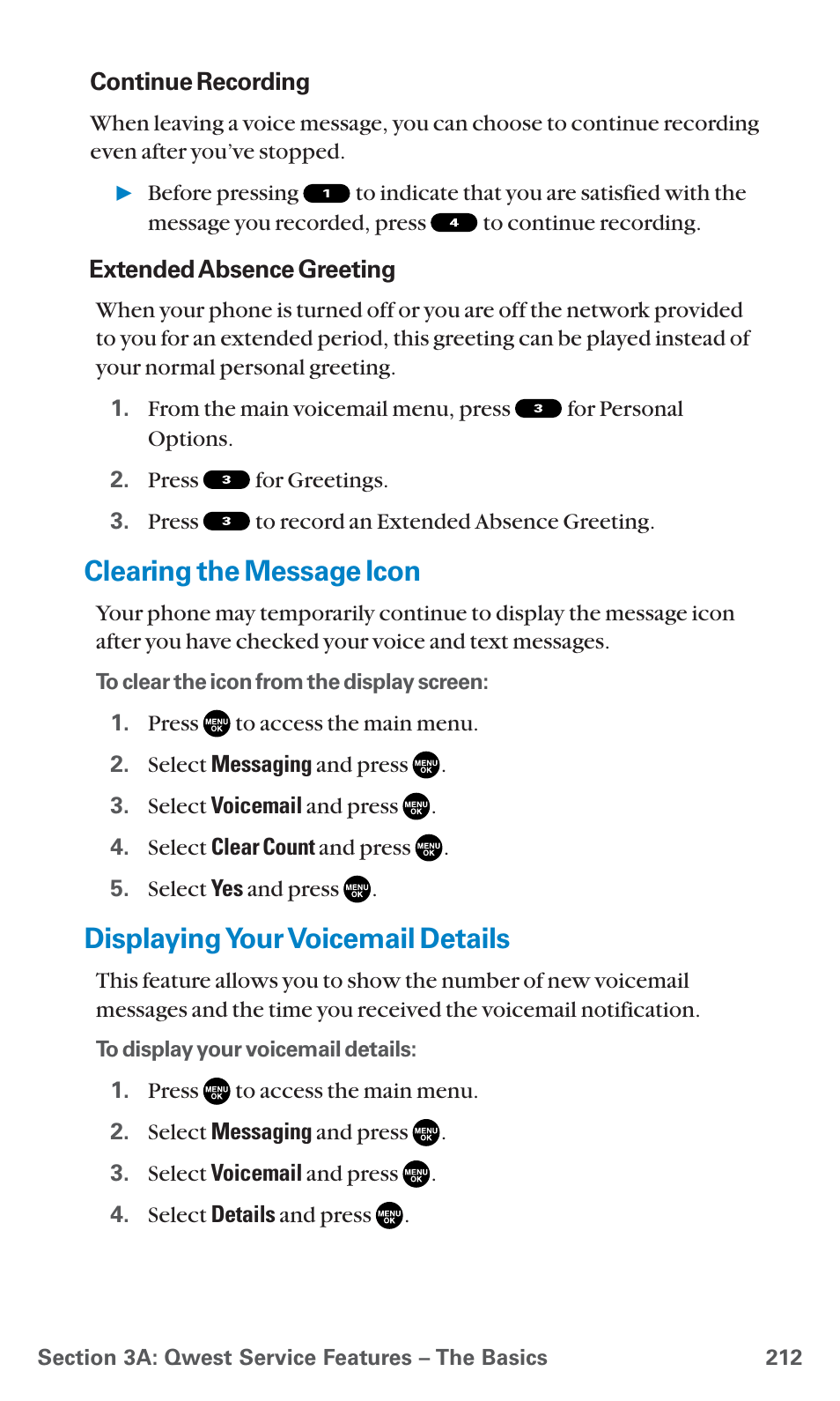 Clearing the message icon, Displaying your voicemail details | Sanyo SCP-7400 User Manual | Page 225 / 293