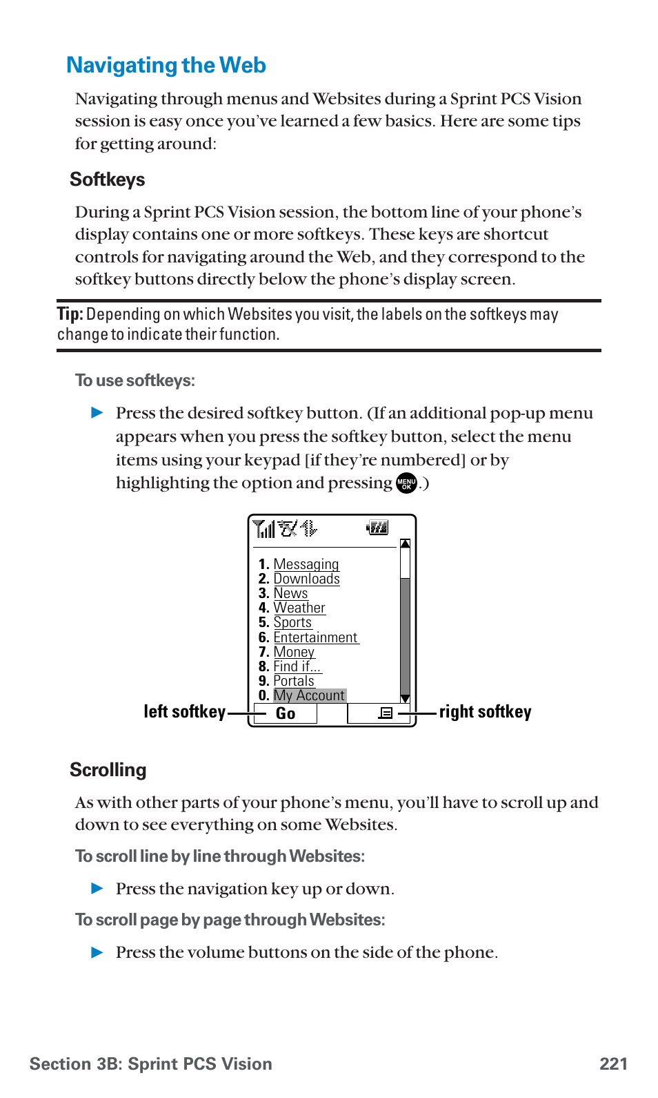 Navigating the web | Sanyo SCP-7400 User Manual | Page 234 / 293