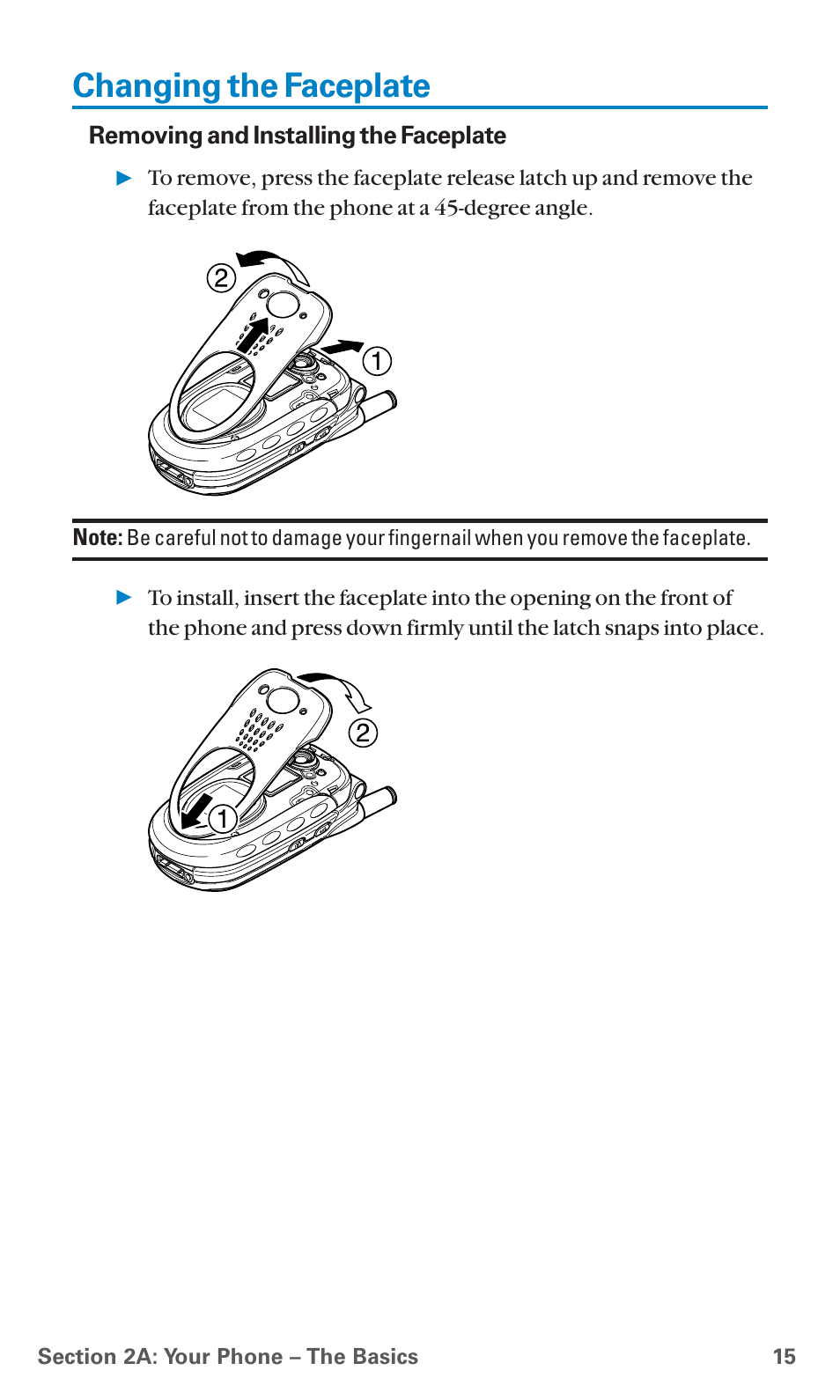 Changing the faceplate | Sanyo SCP-7400 User Manual | Page 28 / 293