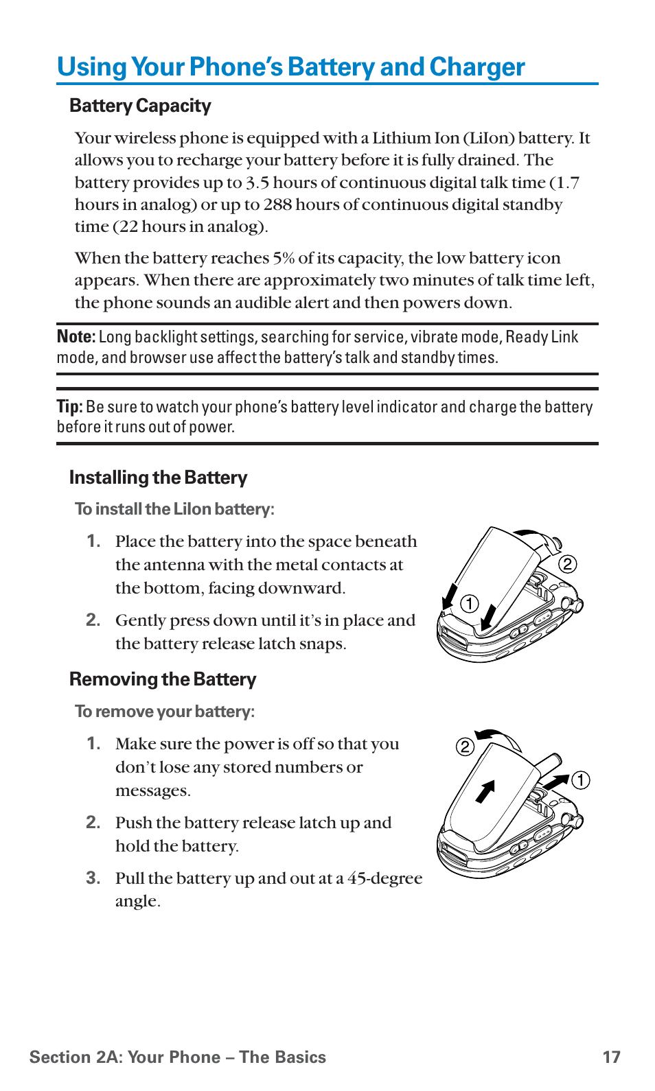 Using your phone’s battery and charger | Sanyo SCP-7400 User Manual | Page 30 / 293