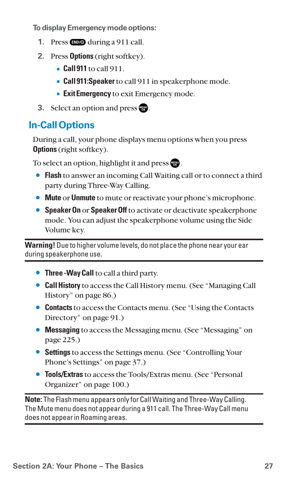 In-call options | Sanyo SCP-7400 User Manual | Page 40 / 293