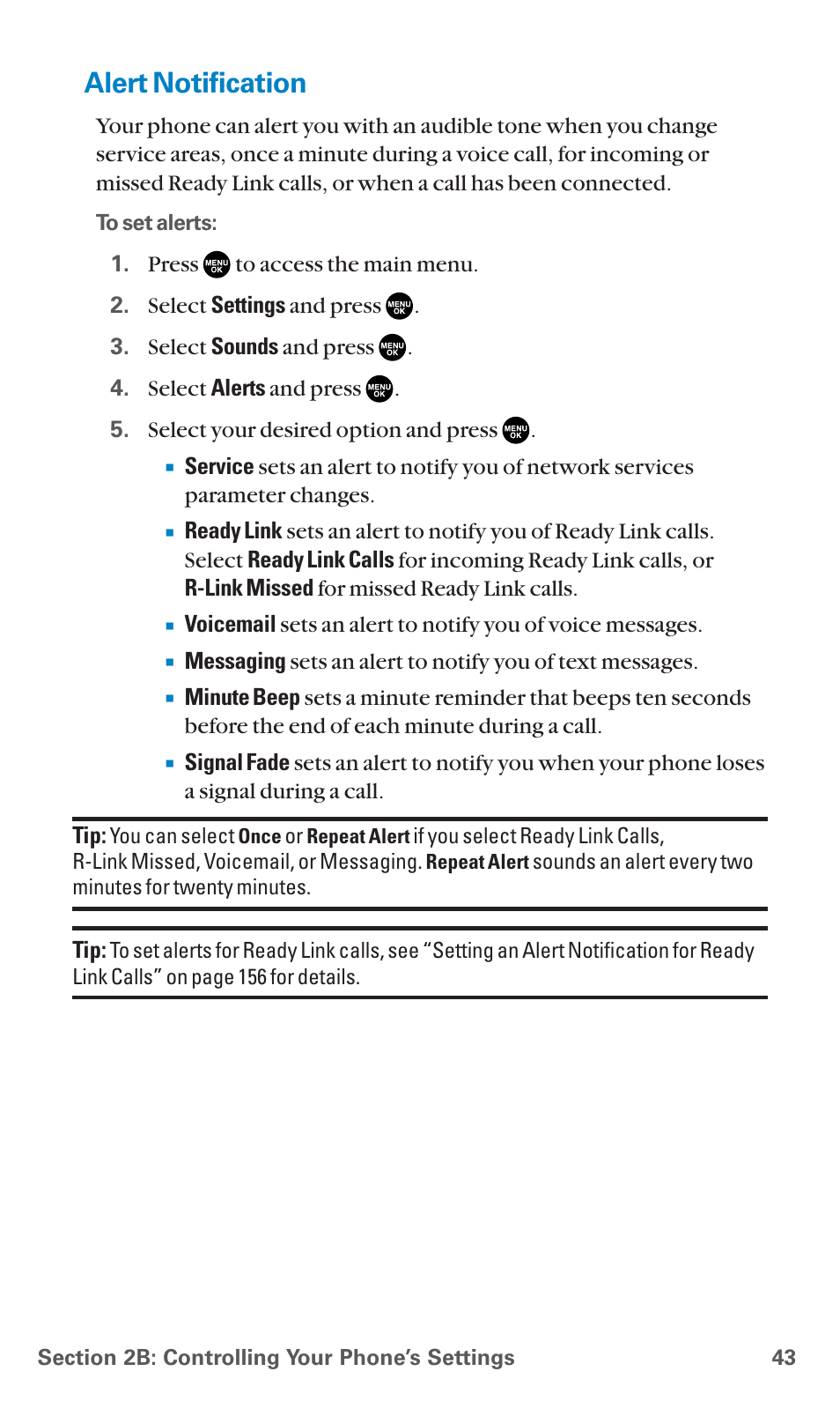 Alert notification | Sanyo SCP-7400 User Manual | Page 56 / 293