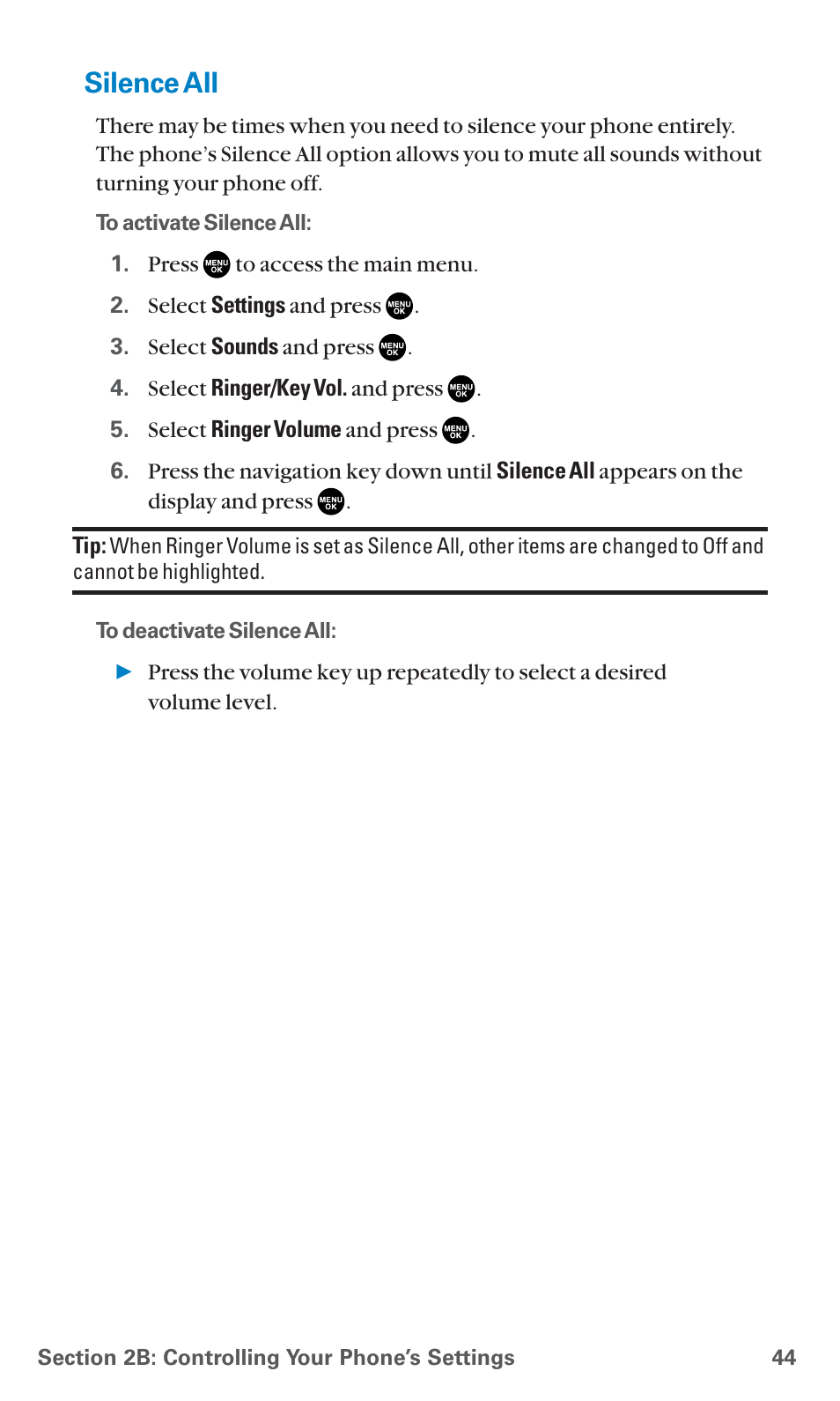Silence all | Sanyo SCP-7400 User Manual | Page 57 / 293