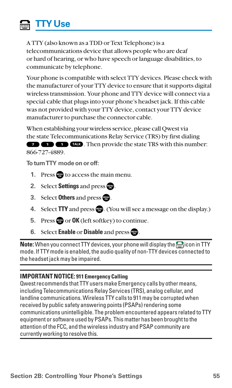 Tty use | Sanyo SCP-7400 User Manual | Page 68 / 293